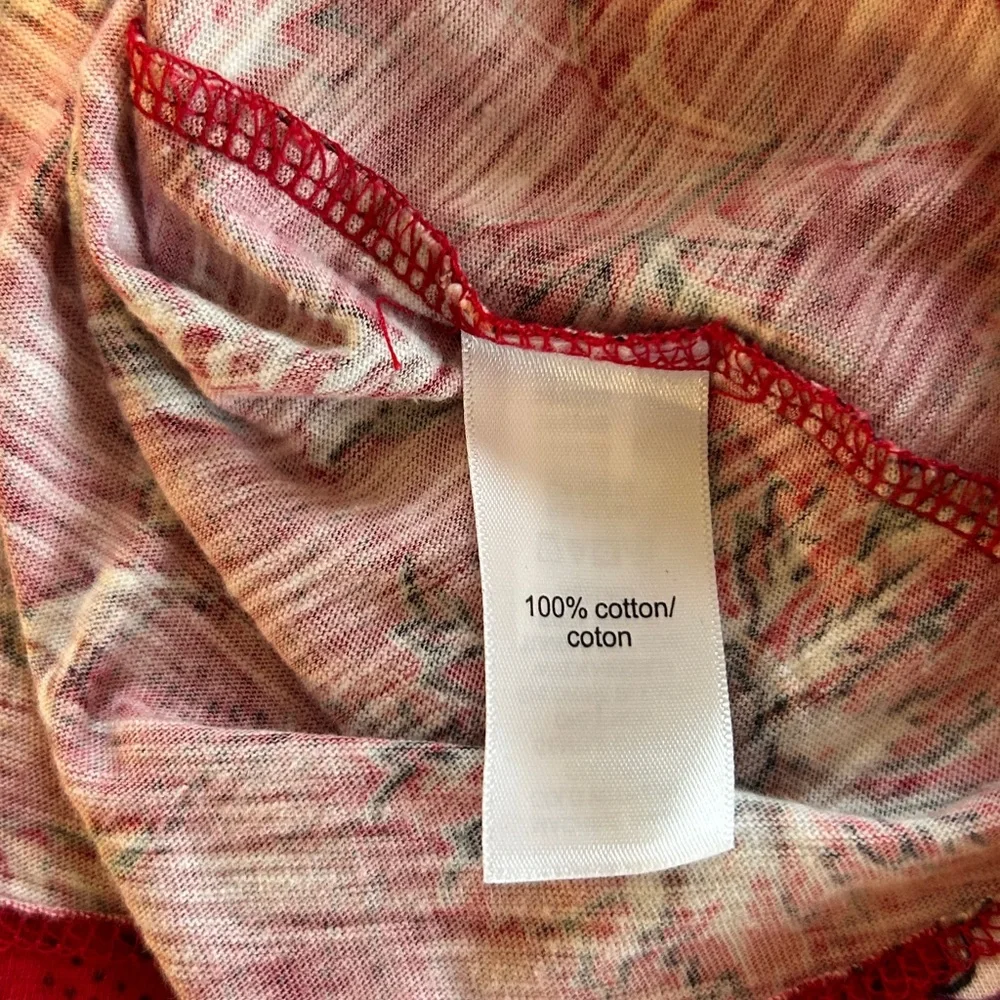 Maurices Charleston Red Paisley Floral Square Neck Balloon Sleeve Top. Size L - Picture 7 of 10